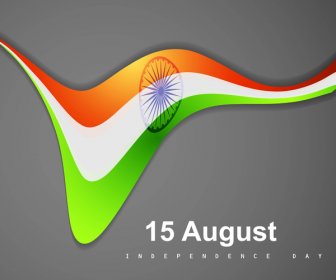 Bendera India Bergaya Gelombang Indah Latar Belakang Vektor Ilustrasi
