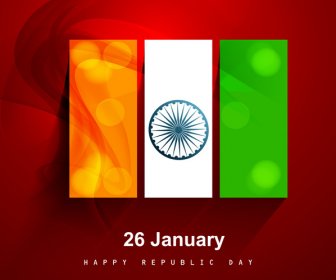 Indian Flag Stylowe Fala Ilustracji Na Dzień Niepodległości, Wektor Tła