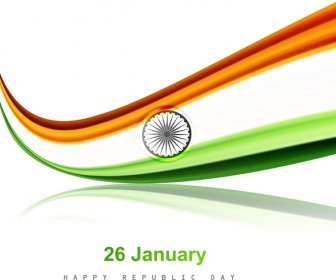 Bendera India Gelombang Bergaya Ilustrasi Untuk Hari Kemerdekaan Latar Belakang Vektor