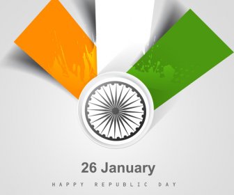 独立記念日の背景のベクトルのためのインドの旗スタイリッシュな波図