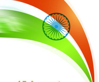 Bendera India Gelombang Bergaya Vektor Desain