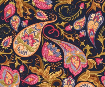 Indian Paisley Seamless Pattern Vector
