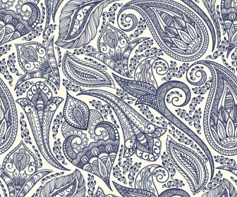 Indian Paisley Seamless Pattern Vector