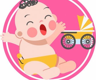 Säugling Baby Symbol Niedlichen Cartoon Skizze
