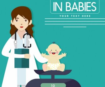 Infant Health Banner Kid Doctor Balance Icons