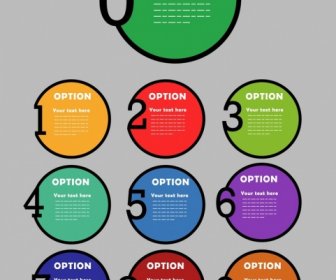 Infographic Background Colorful Flat Round Numbers Decor