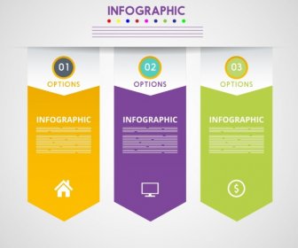 Infographic Background Template Colorful Arrows Decor