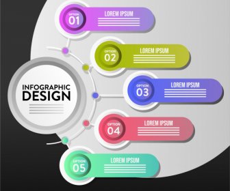Infographic Banner Colorful Modern Flat Shapes Decor