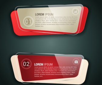 Infographic Banner Design Shiny Glass Transparent Style
