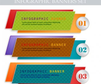 Bandeiras De Infográfico Conjunto Com Estilo De Design 3d
