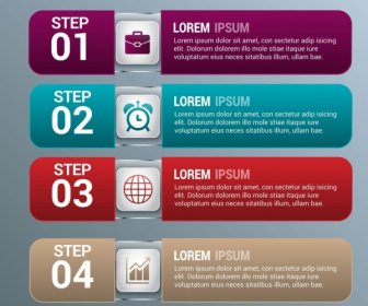 Infographic Design Elements Colored Horizontal Style
