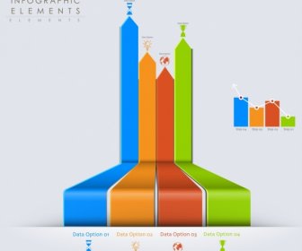 Infographic Design Elements Colorful 3d Bars Decor