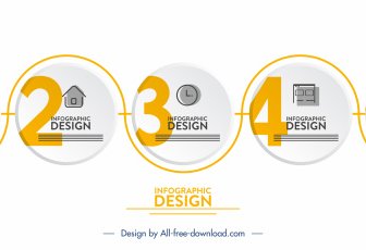 Elemen Desain Infografis Sketsa Koneksi Lingkaran Datar Yang Elegan