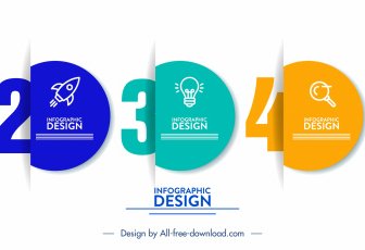 Infographic Design Elements Elegant 3d Papercut Shapes