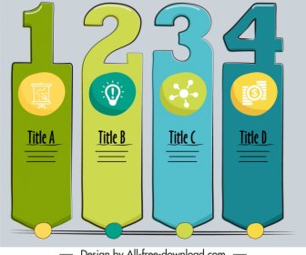Infographic Design Elements Flat Classic Number Tags Shapes