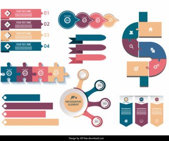 Elemen Desain Infografis Desain Datar Warna-warni Modern