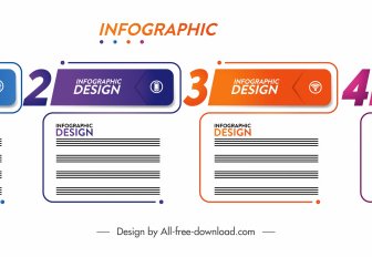 Infographic Design Elements Modern Flat Squared Shapes