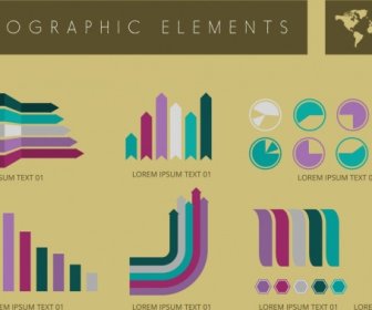 Infografik-Design-Elemente Gestalten Verschiedene Diagramme