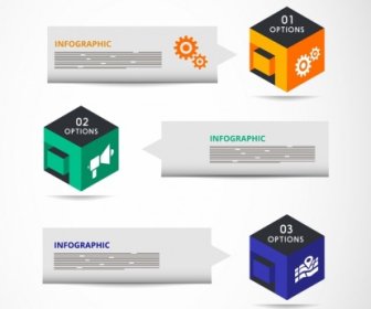 Les éléments De Conception 3d Infographic Cubes Colorés Icônes