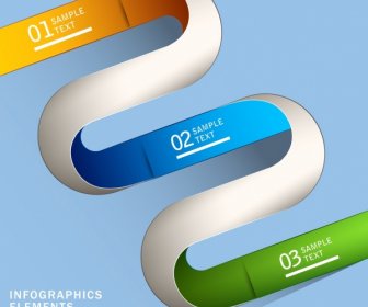 Infografik-Design Elemente 3d Gedrehte Linien Dekor