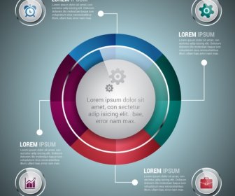Infographic Design Template Shiny Round Style