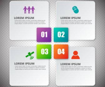 Infographic Design With Four White Squares