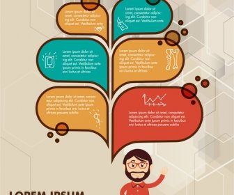Infographic Desain Dengan Pernak-pernik Manusia Dan Pidato