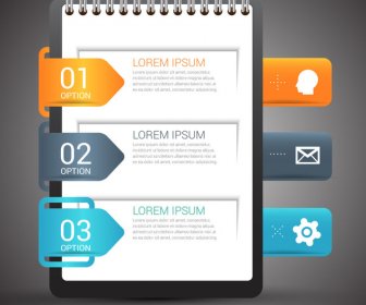Infographic Design With Open Note Book Background