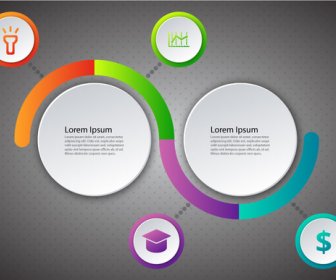 동그라미와 둥근된 라인 Infographic 다이어그램 디자인
