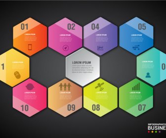 Infographic Diagram Design With Colorful Beehive Background