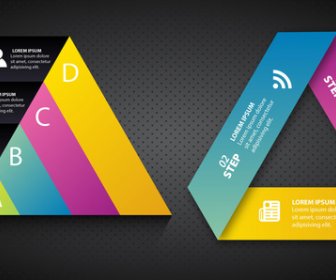 Infographic Illustration With Abstract Colorful Triangles