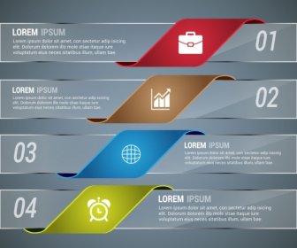 Infographic Template Design Horizontal Transparent Glass Style