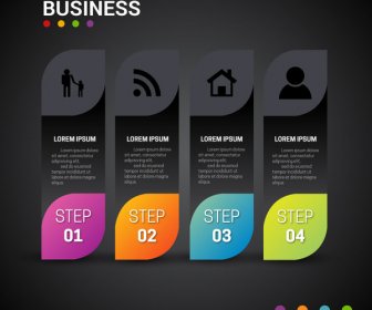 Infographic Template Design With Black Vertical Bar