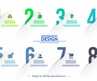 Template Infografis Angka Urutan Elegan Desain 3d Modern