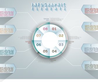 Infographic Template Elemen Pie Chart