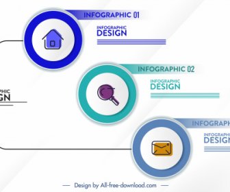 infographic template flat circles user interface decor