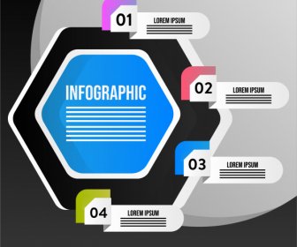 Infographic Template Modern Colored Geometry Origami Sketch