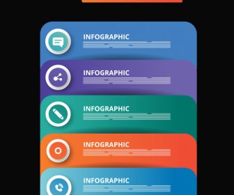 Infographic Template Modern Colorful Layers Sketch