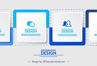 Infographic Template Modern Squares Connection Sketch