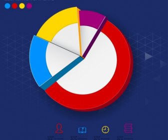 Infographic Template Round Pipe Chart Colorful 3d Decor