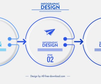 Infografik-Vorlage Technologie Thema Moderne Kreise Design