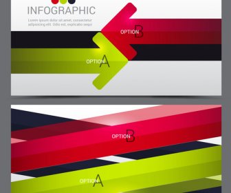 Infographic Template With Colorful Arrows Background