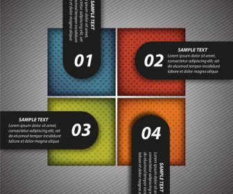 Infographic Template With Number Tabs On Colorful Squares