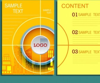 Infographic Template Yellow Background Round Target Decoration