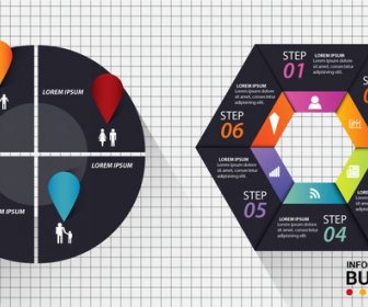 Infografik-Vektor-Design Mit Dunklen Zyklus Diagramme