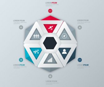 Desain Vektor Infographic Dengan Koneksi Geometris