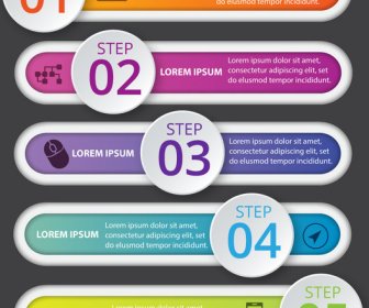Infographic Vector Design With Horizontal Tab And Circles