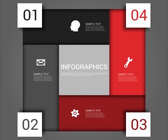Desain Vektor Infographic Dengan Rectangulars Dan Pengaturan Persegi