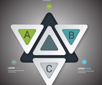 Infographic Vector Design With 3d Triangles Arrangement