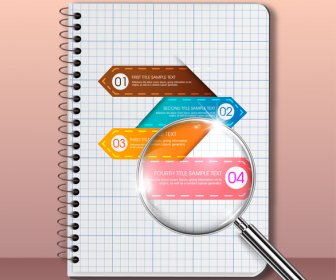 Infographic Vector Illustration With Paper Sheet And Magnifier